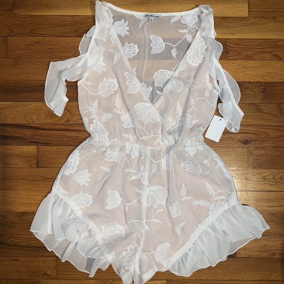 Pants - Floral Embroidered Romper